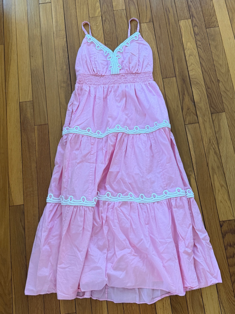 Lilly Pulitzer Pink Tiered Sundress with White Trim